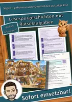 Vorschau - Stationenlernen - Sagen – geheimnisvolle Geschichten aus alter Zeit – Lesespurgeschichte mit Rätselaufgaben (Klasse 6) - Deckblatt