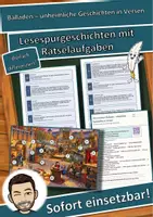 Vorschau - Arbeitsblätter - Balladen – unheimliche Geschichten in Versen – Lesespurgeschichte mit Rätselaufgaben (Klasse 7) - Deckblatt