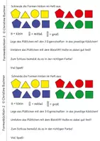 Vorschau - Stationenlernen - Formen Arbeitsheft 2 Formen, Farben, groß-mittel-klein - Seite 1