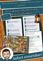 Vorschau - Arbeitsblätter - Abschied und Trauer – wie Menschen ihrer Toten gedenken – Lesespurgeschichte mit Rätselaufgaben (Klasse 9) - Deckblatt