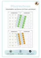 Vorschau - Arbeitsblätter - Plusrechnen bis 100 - Einer und Zehner - mit und ohne ZÜ - Deckblatt