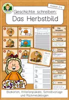 Vorschau - Stundenentwürfe - Herbst: Geschichte schreiben- Das Herbstbild (Bildergeschichte Deutsch Grundschule Klasse 2-4) - Deckblatt
