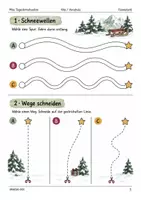 Vorschau - Mal- und Bastelvorlagen - Kleine Hände, großer Adventszauber – Feinmotorik-Adventskalender mit 24 Übungen zum Nachspuren, Schneiden und Schwungübungen | Kita & Vorschule - Seite 2