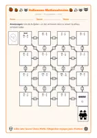 Vorschau - Arbeitsblätter - Halloween Labyrinth: Brüche subtrahieren üben | 3 Niveaus - Seite 1