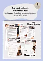 Vorschau - Arbeitsblätter - The Last Light at Blackthorn Hall Halloween Reading Comprehension für Klasse 9/10 - Deckblatt