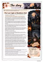 Vorschau - Arbeitsblätter - The Last Light at Blackthorn Hall Halloween Reading Comprehension für Klasse 9/10 - Seite 1