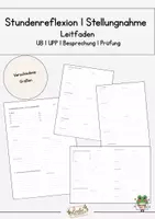 Vorschau - Arbeitsblätter - Stundenreflexion / Stellungnahme / UB / UPP - Deckblatt