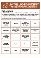 Vorschau - Spiele - Metalle & Redoxreaktionen – 3 Lernspiele Chemie Klasse 9–10 - Seite 1