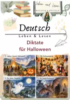 Vorschau - Arbeitsblätter - Diktate für Halloween - Deckblatt