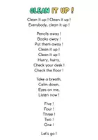 Aperçu - Outils du professeur - Clean It Up ! La chanson du rangement en anglais - Page 1