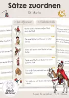Vorschau - Stationenlernen - Sankt Martin Lesen | Sätze und Bilder zuordnen | 3-fach differenziert | Leseverständnis mit Selbstkontrolle | Klasse 2 & 3 - Deckblatt
