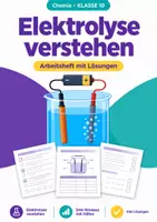 Vorschau - Arbeitsblätter - Elektrolyse, Arbeitsheft, Klasse 10 - Deckblatt