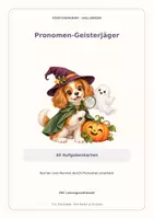 Vorschau - Aufgabenkarten - Halloween: 40 Pronomenkarten - Deckblatt