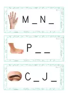 Vista previa - Tarjetas / Manipulativos - Grafía de vocales MAYÚSCULA (cuerpo humano) - página 2