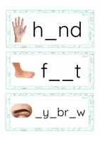 Vista previa - Tarjetas / Manipulativos - INGLÉS - Grafía de vocales minúscula de imprenta (cuerpo humano) - página 2
