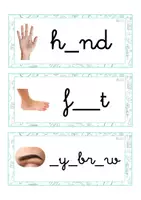 Vista previa - Tarjetas / Manipulativos - INGLÉS - Grafía de vocales minúscula ligada (cuerpo humano) - página 2
