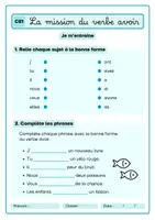 Aperçu - Préparation de séance / Séance complète - Le verbe avoir au présent +4 fiches d'activités - Page 2