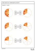 Vorschau - Arbeitsblätter - Brüche anschaulich vergleichen mit Waffeln und Pizza - Seite 3