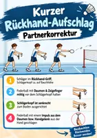 Vorschau - Arbeitsblätter - Badminton: Kurzer Rückhand-Aufschlag – Partner-Feedback & Beobachtungsbogen | Sportunterricht - Deckblatt
