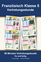 Vorschau - Arbeitsblätter - Französisch Klasse 5–6 – Einstieg und Vertretung: Begrüßung, être/avoir, Familie und Farben - Deckblatt