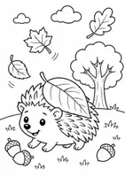 Vorschau - Arbeitsblätter - Süße Ausmalbilder zum Thema Herbst für Kinder in der Kita, Vorschule und Klasse 1 - 3 - Seite 2