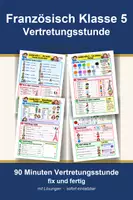 Vorschau - Arbeitsblätter - Französisch Klasse 5 Vertretungsstunde - Famille und Couleurs - Deckblatt