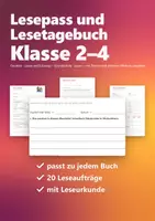 Vorschau - Arbeitsblätter - Lesetagebuch und Lesepass Grundschule Klasse 2–4 – Vorlagen für jedes Buch mit Leseprotokoll und Leseurkunde - Deckblatt