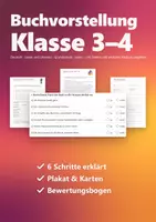 Vorschau - Arbeitsblätter - Buchvorstellung Grundschule Klasse 3/4 – Schritt für Schritt mit Plakat, Stichwortkarten und Bewertungsbogen - Deckblatt