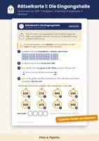 Vorschau - Arbeitsblätter - Das Spukhaus – nur Papier, mit Selbstkontrolle: Escape Room Halloween Mathe Klasse 4 ohne Tablet: Zahlenraum bis 1000, schriftlich rechnen, Zehnerzahlen - Seite 2