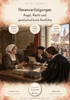 Vorschau - Unterrichtsreihen - Hexenverfolgungen – Hexenprozesse, Hexenhammer & Folter | Komplette Unterrichtseinheit Geschichte | Frühe Neuzeit | 98 Seiten - Deckblatt