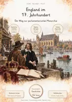 Vorschau - Unterrichtsreihen - England im 17. Jahrhundert – Bürgerkrieg, Oliver Cromwell & Bill of Rights | Komplette Unterrichtseinheit Geschichte | Frühe Neuzeit | 104 Seiten - Deckblatt