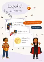 Vorschau - Arbeitsblätter - Laufdiktat Schleichdiktat Halloween | Deutsch | differenziert - Deckblatt