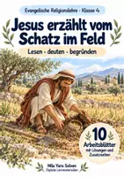 Vorschau - Arbeitsblätter - Jesus erzählt vom Schatz im Feld | Religion Klasse 4 Arbeitsblätter | Evangelische Religionslehre | 10 Arbeitsblätter als PDF - Deckblatt