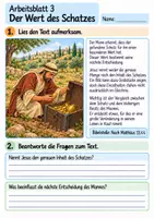 Vorschau - Arbeitsblätter - Jesus erzählt vom Schatz im Feld | Religion Klasse 4 Arbeitsblätter | Evangelische Religionslehre | 10 Arbeitsblätter als PDF - Seite 3