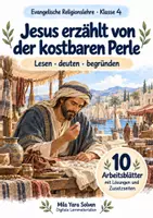 Vorschau - Arbeitsblätter - Jesus erzählt von der kostbaren Perle | Religion Klasse 4 Arbeitsblätter | Evangelische Religionslehre | 10 Arbeitsblätter als PDF - Deckblatt