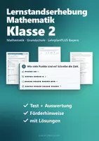 Vorschau - Fördermaterial/Inklusion - Lernstandserhebung Mathe Klasse 2 – Eingangstest Schuljahresanfang mit Auswertung und Förderhinweisen - Deckblatt