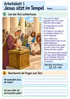 Vorschau - Arbeitsblätter - Die Witwe schenkt zwei Münzen | Religion Klasse 4 Arbeitsblätter | Evangelische Religionslehre | 10 Arbeitsblätter als PDF - Seite 1