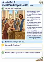 Vorschau - Arbeitsblätter - Die Witwe schenkt zwei Münzen | Religion Klasse 4 Arbeitsblätter | Evangelische Religionslehre | 10 Arbeitsblätter als PDF - Seite 2