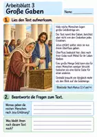 Vorschau - Arbeitsblätter - Die Witwe schenkt zwei Münzen | Religion Klasse 4 Arbeitsblätter | Evangelische Religionslehre | 10 Arbeitsblätter als PDF - Seite 3