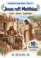 Vorschau - Arbeitsblätter - Jesus ruft Matthäus | Religion Klasse 4 Arbeitsblätter | Evangelische Religionslehre | 10 Arbeitsblätter als PDF - Deckblatt