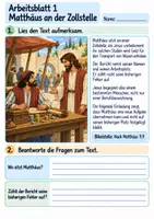 Vorschau - Arbeitsblätter - Jesus ruft Matthäus | Religion Klasse 4 Arbeitsblätter | Evangelische Religionslehre | 10 Arbeitsblätter als PDF - Seite 1