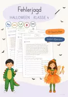 Vorschau - Arbeitsblätter - Fehlerjagd Halloween Klasse 4 | Rechtschreibung | differenziert - Deckblatt
