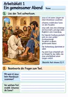 Vorschau - Arbeitsblätter - Jesus wäscht seinen Freunden die Füße | Religion Klasse 4 Arbeitsblätter | Evangelische Religionslehre | 10 Arbeitsblätter als PDF - Seite 1