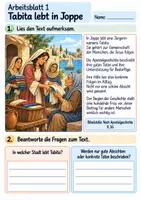 Vorschau - Arbeitsblätter - Tabita hilft vielen Menschen | Religion Klasse 4 Arbeitsblätter | Evangelische Religionslehre | 10 Arbeitsblätter als PDF - Seite 1