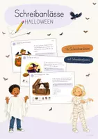 Vorschau - Arbeitsblätter - Schreibanlässe Halloween | Deutsch | differenziert - Deckblatt