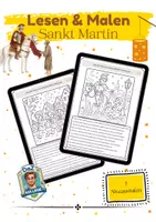 Vorschau - Arbeitsblätter - WACHSENDES SPARPAKET: Lesen & Malen (3-fach differenziert) – DaZ | Deutsch | Grundschule - Seite 1