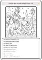 Vorschau - Arbeitsblätter - Lesen und Malen: Sankt Martin | DaZ | Deutsch | Anfangsunterricht (3 Niveaustufen) - Seite 3