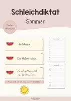 Vorschau - Arbeitsblätter - Schleichdiktat / Laufdiktat Sommer | dreifach differenziert | Klasse 2–3 - Deckblatt