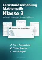 Vorschau - Fördermaterial/Inklusion - Lernstandserhebung Mathe Klasse 3 – Eingangstest Schuljahresanfang mit Auswertung und Förderhinweisen - Deckblatt