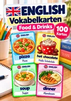Vorschau - Bildkarten - 🍎 English Food & Drinks – 100 Vokabelkarten - Deckblatt
